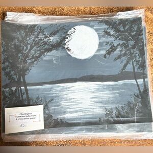 Full Moon Reflections, original acrylic painting